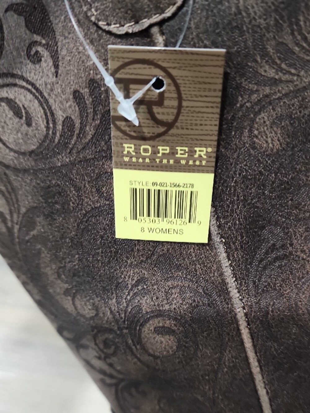 Women's Roper Western Embroidered Tall Cowboy Boots - Taupe - Picture 6 of 6